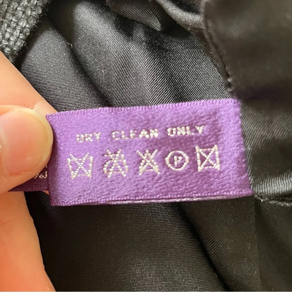 Ralph Lauren Purple Label Textured Black Midi Linen Cotton Pencil Skirt EUC Sz 8